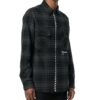 flannel Basic Loose Plaid Shirt Black Gray