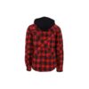 flannel hooded Plaid Shirt Jacket Red
