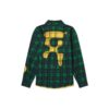 Flannel melts Printing Long-sleeved Shirt Men Green