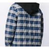 flannel Plaid Hooded Jacket Blue
