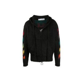 Fleece Zipper Hooded Jacket Black
