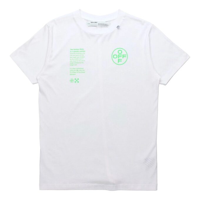 Fluorescence Alphabet Printing Short Sleeve White