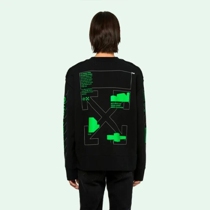 Fluorescence Arrows Sketch Mens Logo Sweater