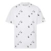 Full Print Alphabet Logo Round Neck Short Sleeve White
