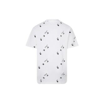 Full Print Alphabet Logo Round Neck Short Sleeve White