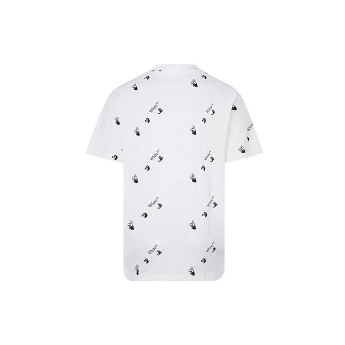Full Print Alphabet Logo Round Neck Short Sleeve White