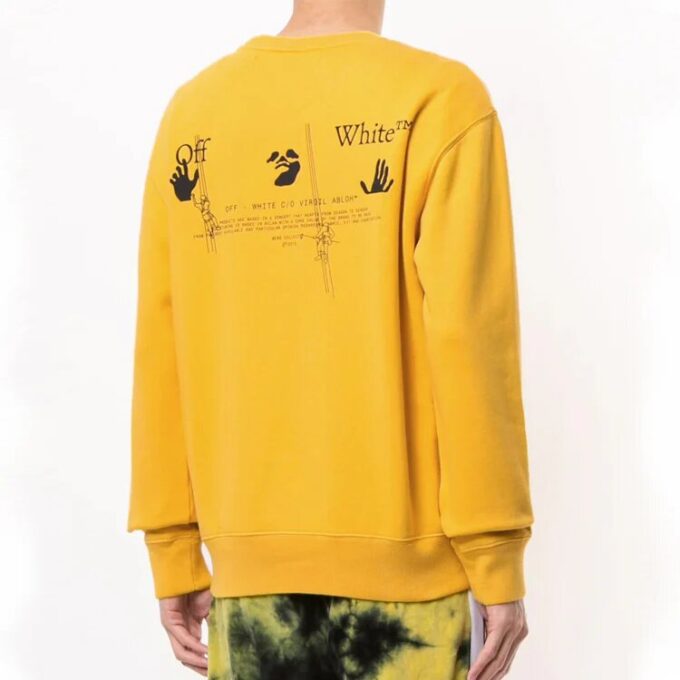 Funny Logo Printing Pullover Yellow