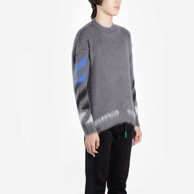 FW19 Arrow Mohair Sweater Men Grey