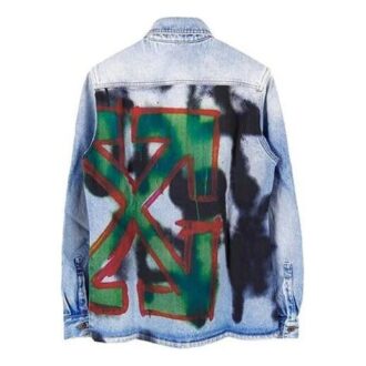 FW19 Doodle Denim Shirt Men Blue