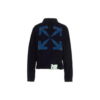 FW20 Arrow Printed Denim Jacket Men Black