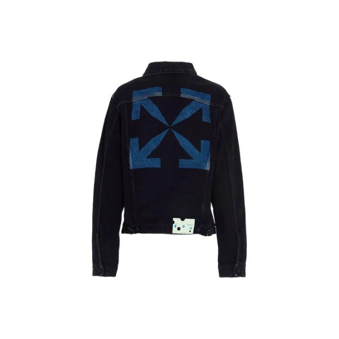 FW20 Arrow Printed Denim Jacket Men Black