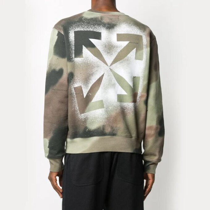 FW20 Arrows Logo Printing Pullover Men Camo/Green