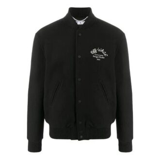 FW20 Arrows Printing Baseball Jacket Men Black