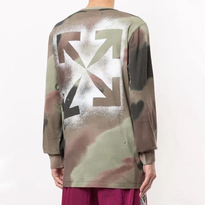 FW20 Arrows Printing Camo Long Sleeve Men Green