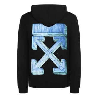 FW20 Arrows Printing Hooded Pullover Men Black