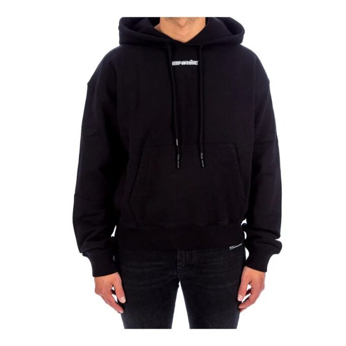 FW20 Arrows Printing Hooded Pullover Men Black
