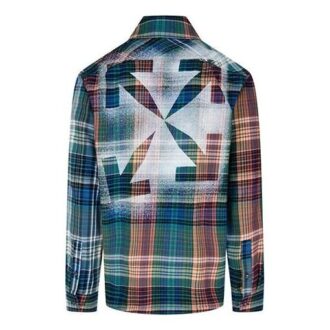 FW20 Arrows Printing Long-sleeved Shirt Men Green