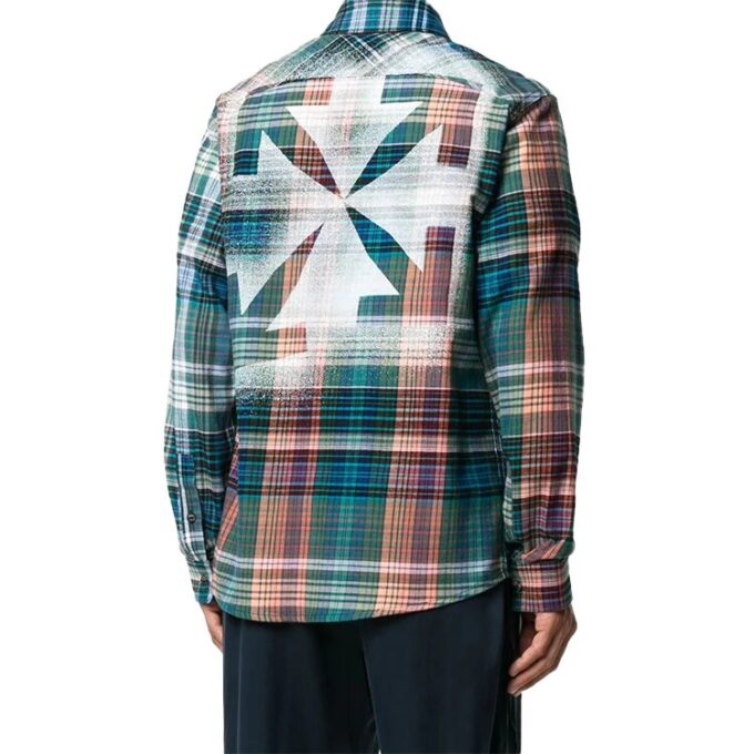 FW20 Arrows Printing Long-sleeved Shirt Men Green