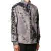 FW20 Back Arrow Logo Tie-dyed Denim Shirt Men Black