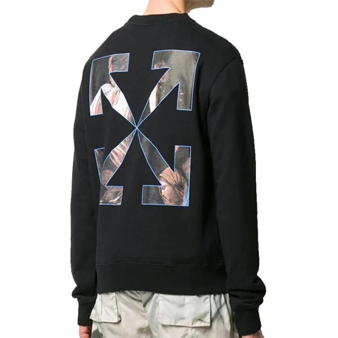 FW20 Caravaggio Angel Printing Sweater Men Black