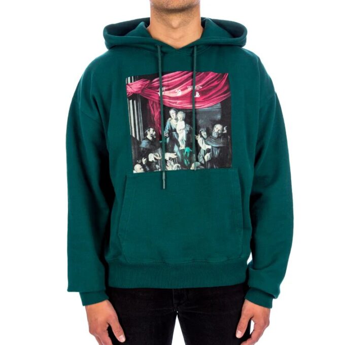 FW20 Caravaggio Loose Hooded Pullover Men Green