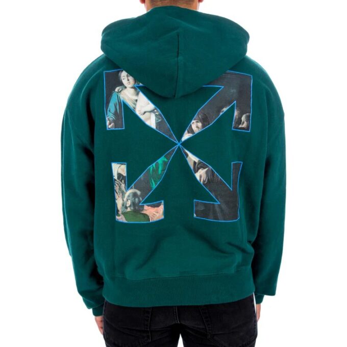 FW20 Caravaggio Loose Hooded Pullover Men Green