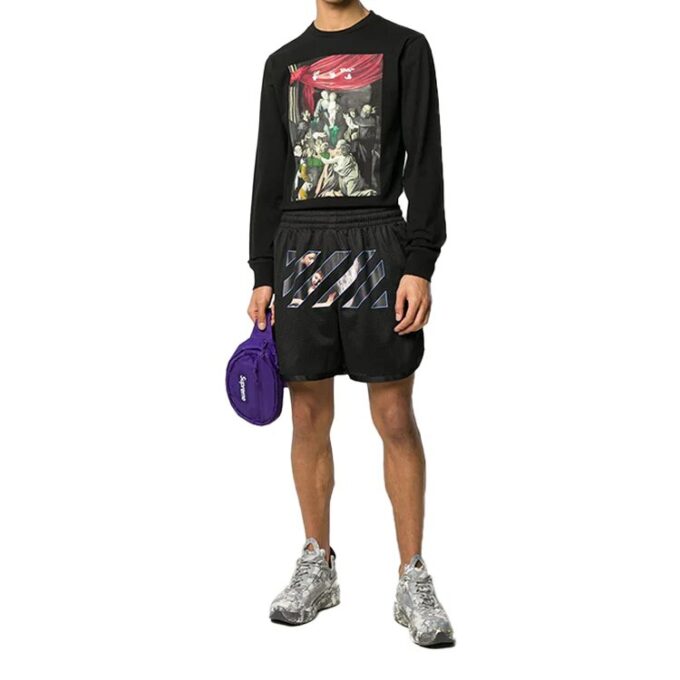 FW20 Caravaggio Printing Sports Shorts Men Black