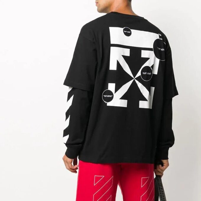 Fw20 Diagonal Stripe Layered Sleeve Swea