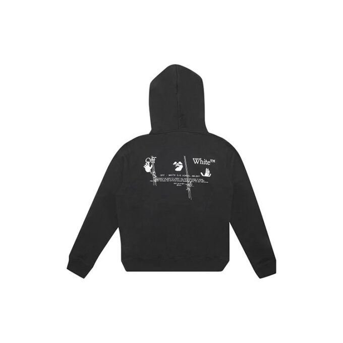 FW20 Embroidery Hooded Pullover Men Black