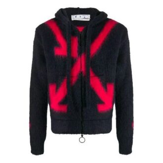 FW20 Fuzzy Arrows Arrow Hooded Long-sleeve Sweater Men’ s Black