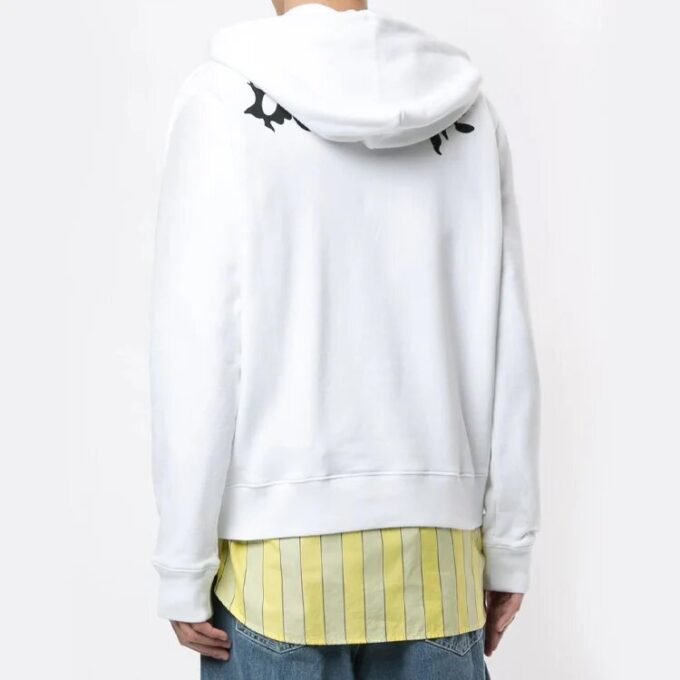 FW20 Ghost Printing Hooded Pullover Men White