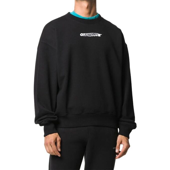 FW20 Hand Painted Graffiti Printing Pullover Men Black