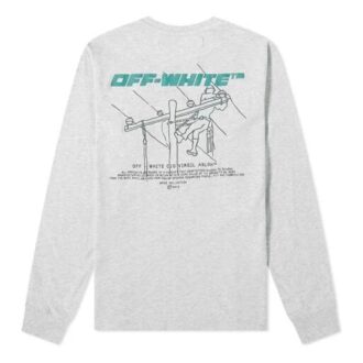 FW20 Hand Painted Logo Printing Pullover Men Grey