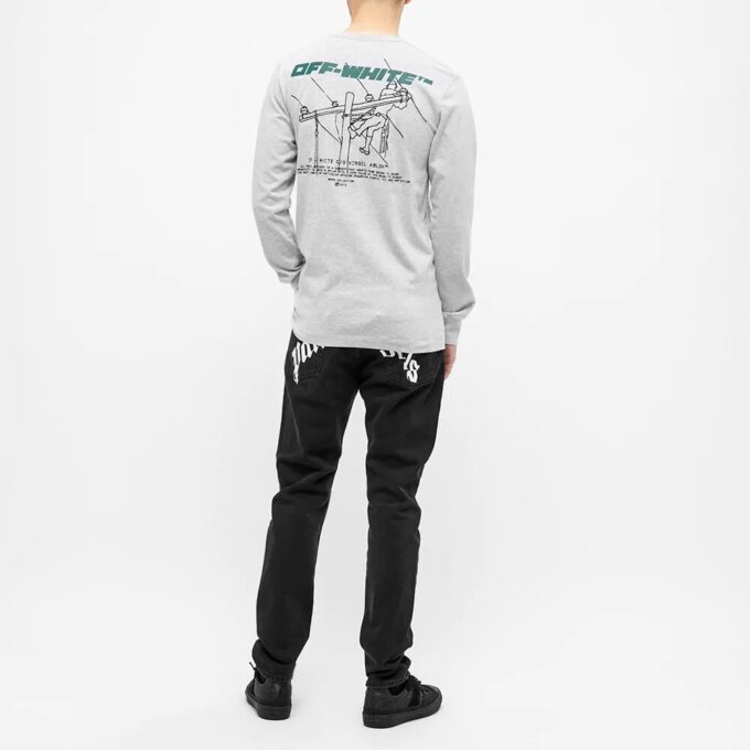 FW20 Hand Painted Logo Printing Pullover Men Grey