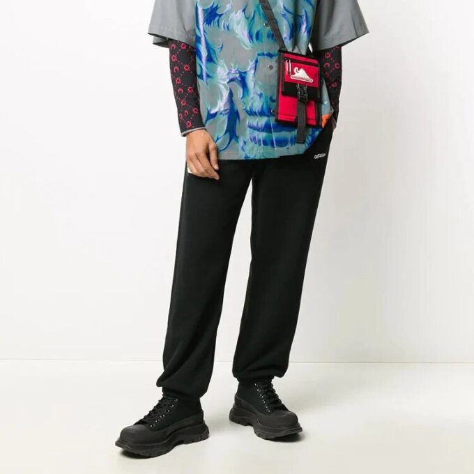FW20 Hand Workers LogoPrinting Trousers Men Black