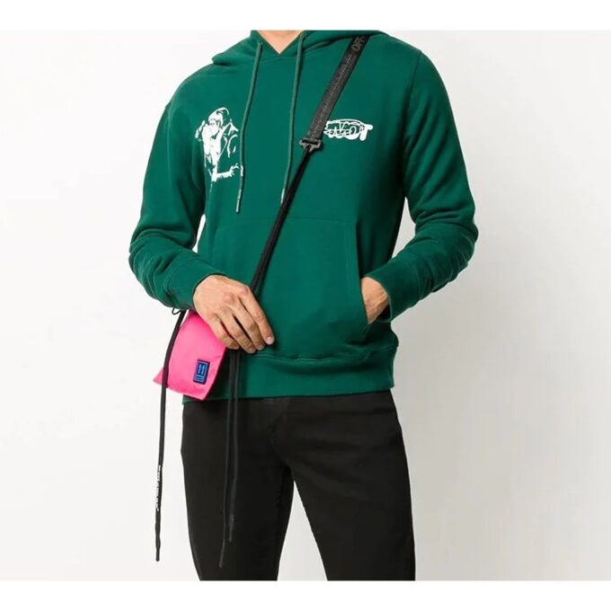 FW20 Kiss 21 Printing Hooded Pullover Men Green