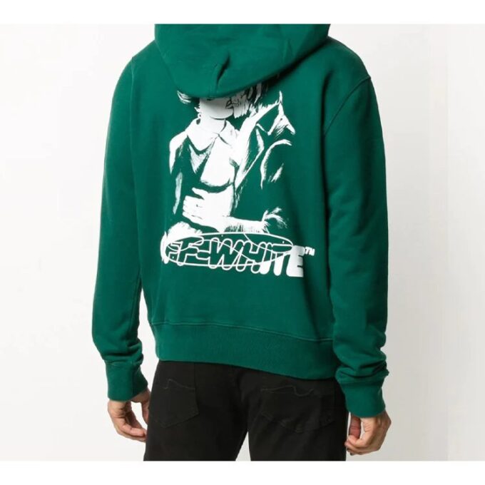 FW20 Kiss 21 Printing Hooded Pullover Men Green