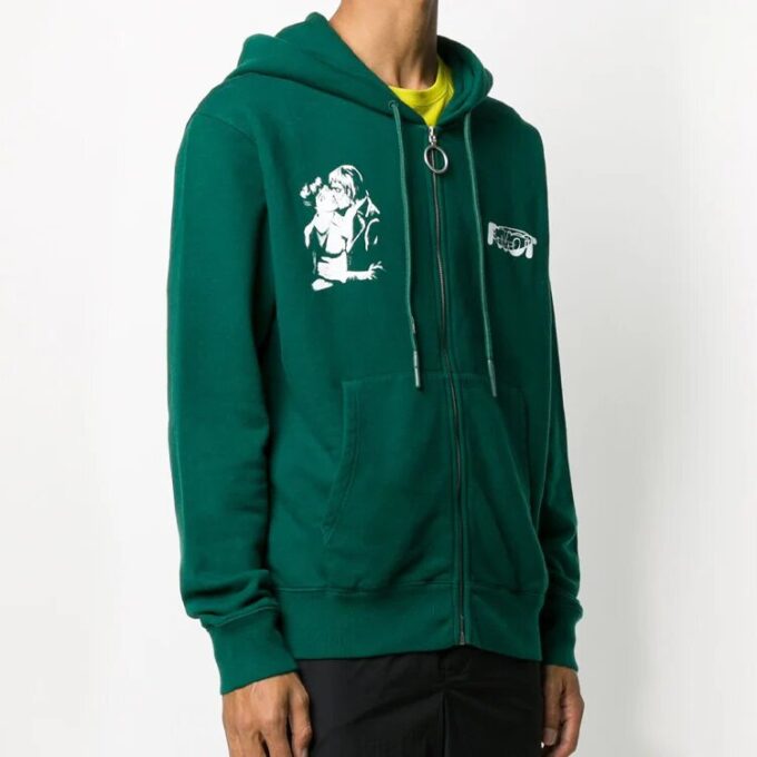 FW20 Kiss 21 Zipper Hooded Jacket Men Green