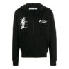 FW20 Kiss 21Printing Zipper Hooded Jacket Men Black