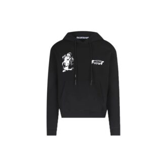 FW20 Kissing Printing Hooded Pullover Men Black