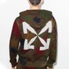 FW20 Leaf Camouflage Applique Hooded Sweater Men’ s Khaki/Green