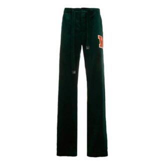 FW20 Logo-Patch Velvet-Effect Trousers