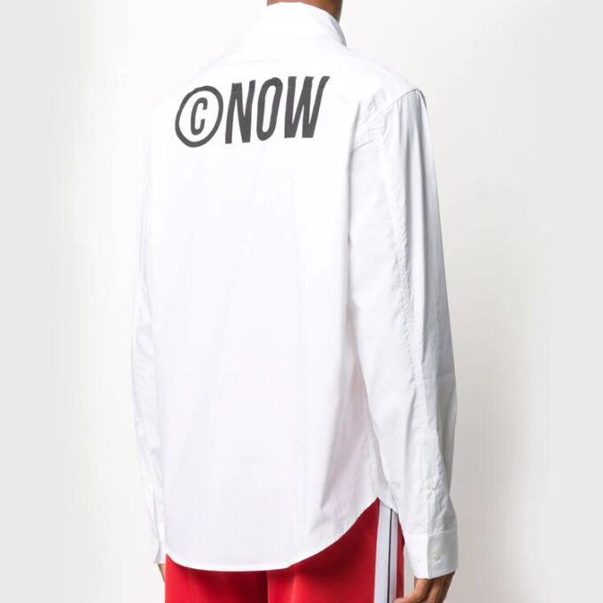 FW20 Non-Fiction Printing Long-sleeved Shirt Men White