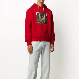 FW20 Pascal Printing Hooded Pullover Men Red