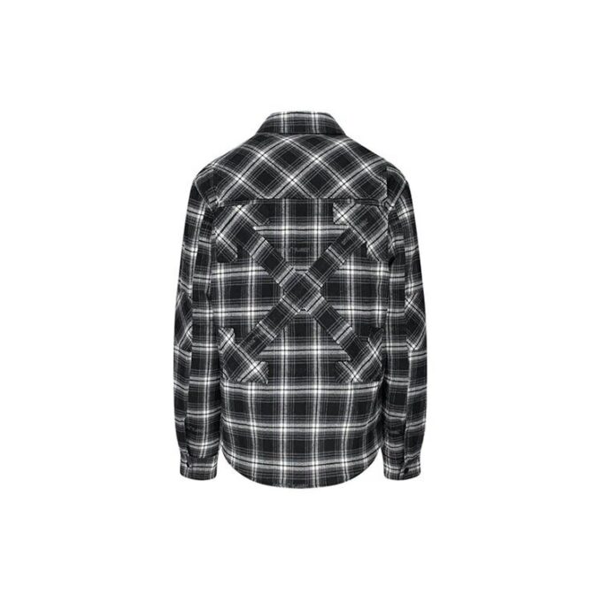 FW20 Plaid Hooded Long-sleeve Coat Men’ s Black