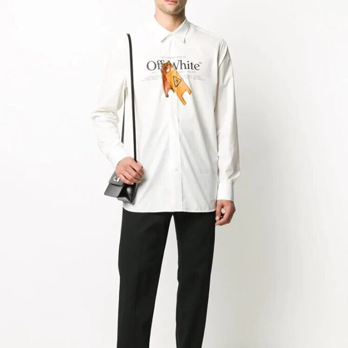 FW20 Printing Long-sleeved Shirt Men White