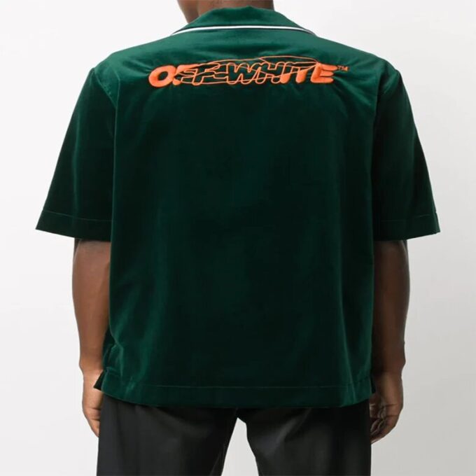 FW20 Short-Sleeved Shirt Velet short-sleeve Shirt Men’ s Green
