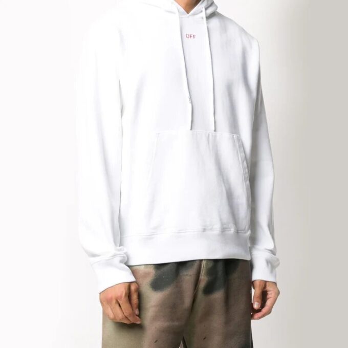 FW20 Stencil Arrows Hooded Pullover Men White