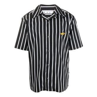 Fw20 Stripe Pattern Bowling Shape Short Sleeve Shirt