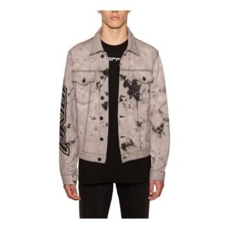 FW20 Tie-dye Printed Denim Jacket Men Grey FW20 Tie-dye Printed Denim Jacket Men Grey
